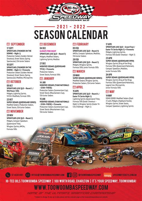 Hitek Racing Calendar